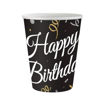 Picture of HAPPY BIRTHDAY BLACK & GOLD PAPER CUP 250ML 6 PACK